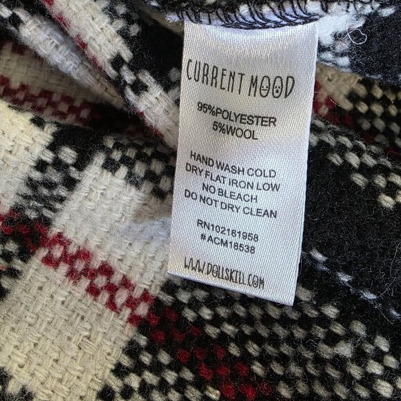 Dolls Kill Current Mood Mini Skirt Wool Blend Plaid Grunge Hem Goth Preppy XS - Picture 5 of 8